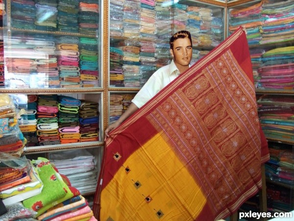 Creation of Elvis as sari shop owner : Step 4